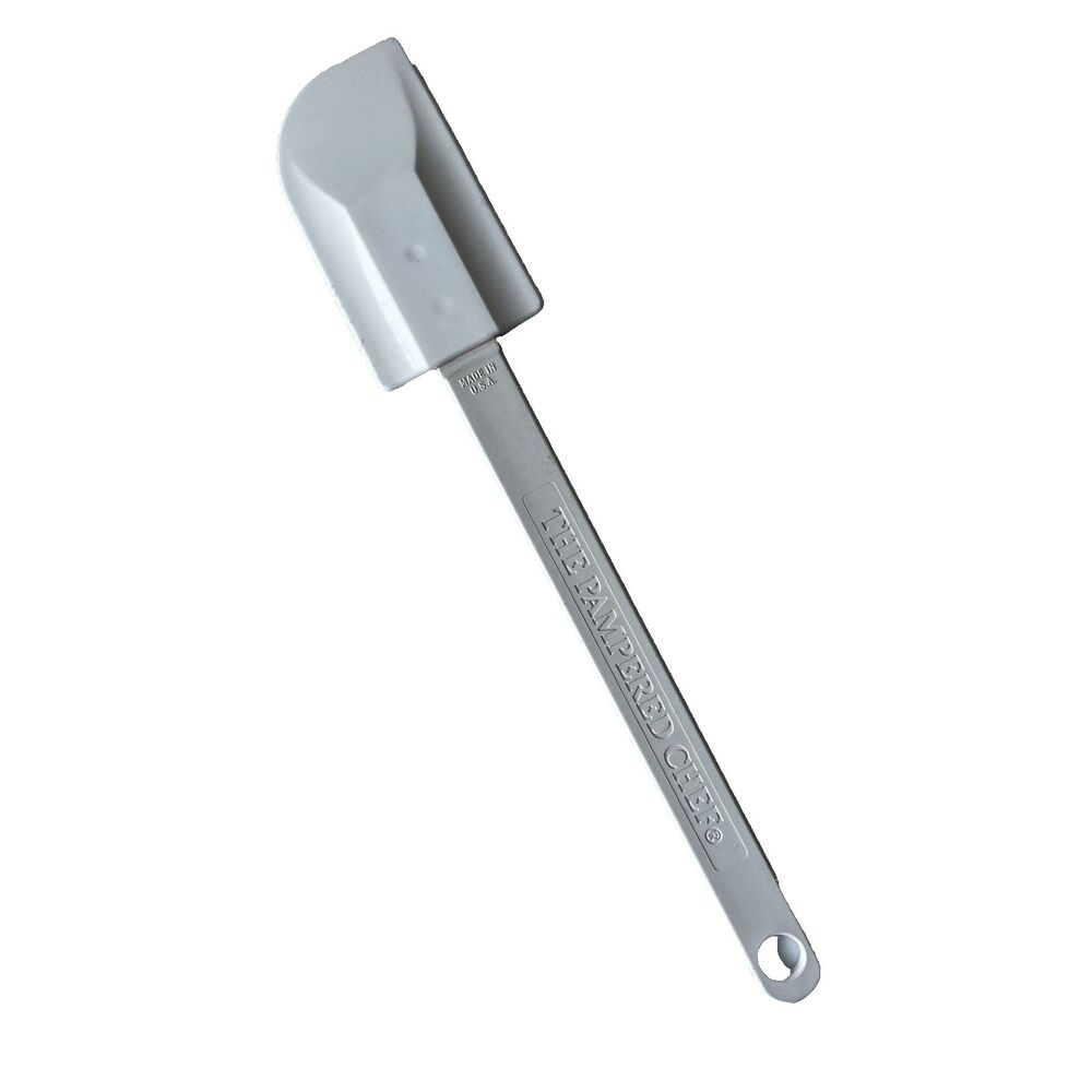 The Pampered Chef Vintage Spatula Scraper White Plastic Silicone Kitchen Utensil